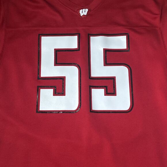 Vintage Wisconsin Badgers #55 Men’s Large Football Jersey by Xtreme Fanz Large - Picture 2 of 6